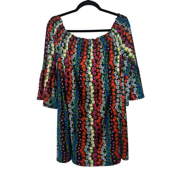 Trina Turk Multi Color Floral Off Shoulder Tunic/Dress Size Large - Picture 1 of 9
